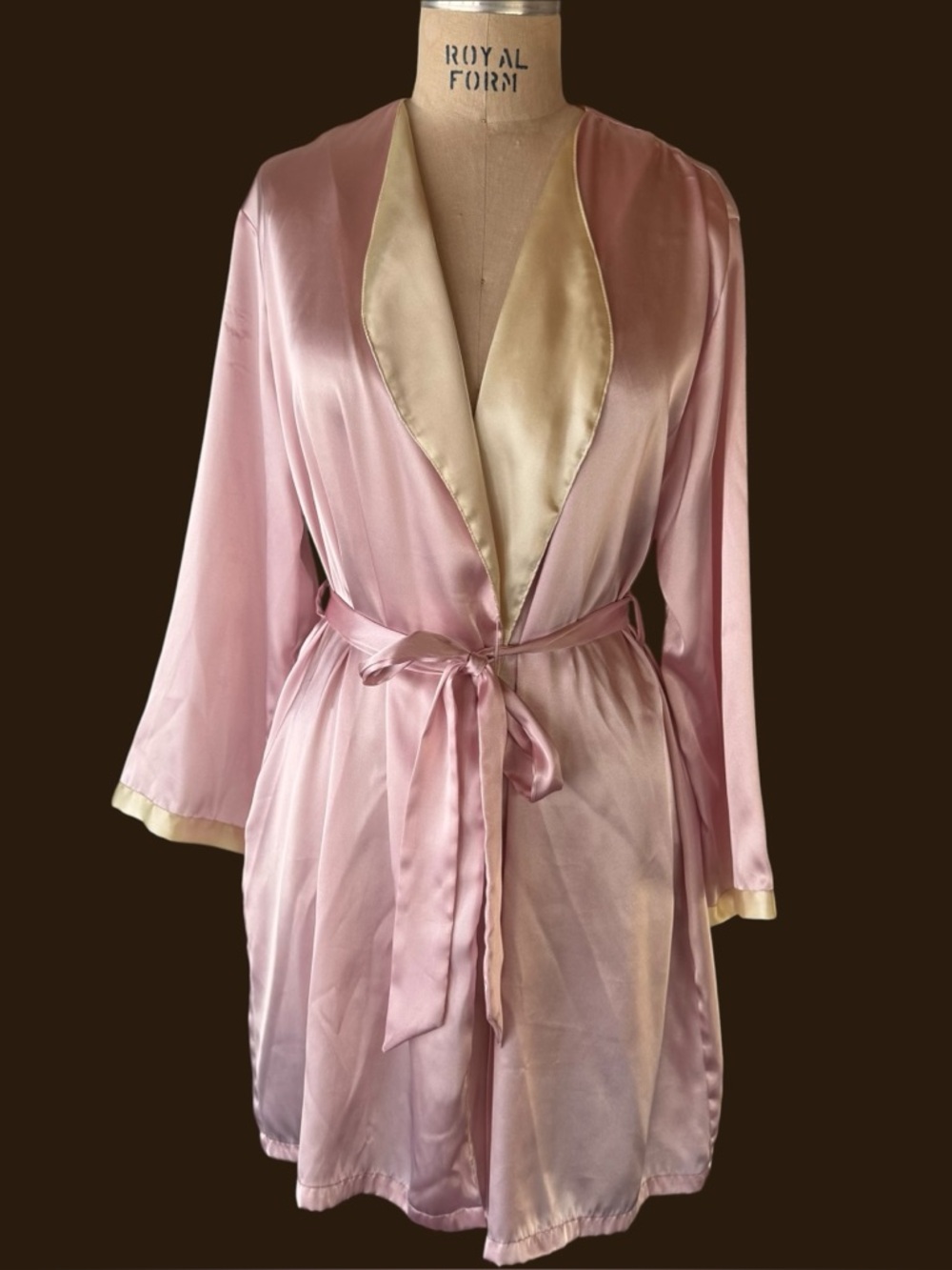 Vintage Y2K Jones New York Pink Yellow Silky Robe